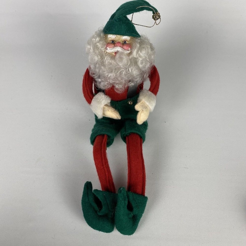 Vintage Christmas‎ Santa Knee Hugger Ornament Taiwan Original Sticker